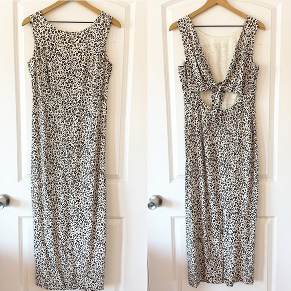 MAGGY LONDON Silk Animal Print Back Cut Out Maxi Dress - Picture 1 of 9